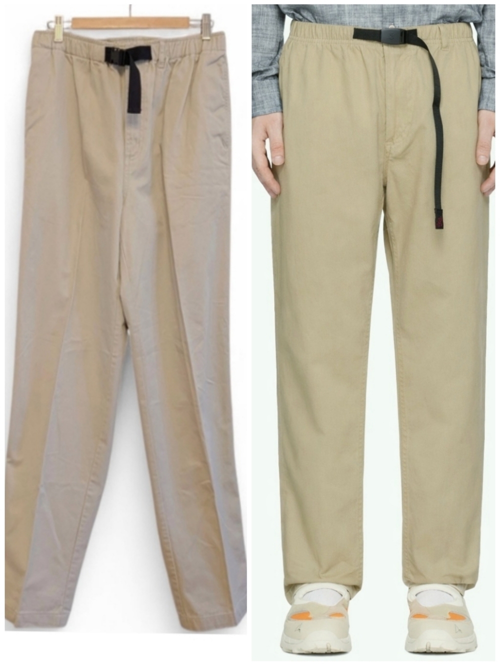 LANDS END Cotton Chinos Stone Tan Pull On Elastic Waist 36x34 New
